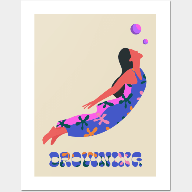 Drowning Girl Wall Art by technicolorable